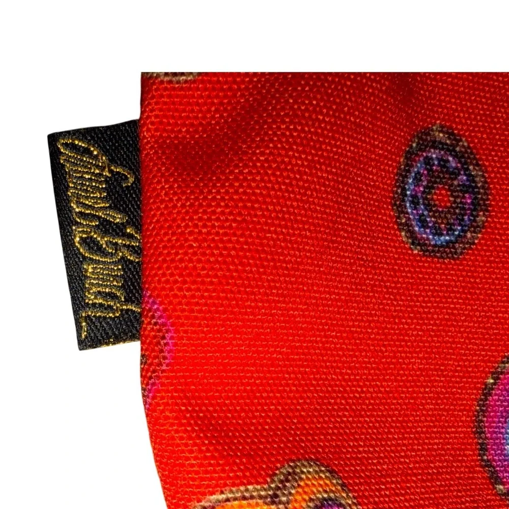 Laurel Burch NWOT Orange Red Floral Canvas Zip Cosmetic Makeup Travel Pouch